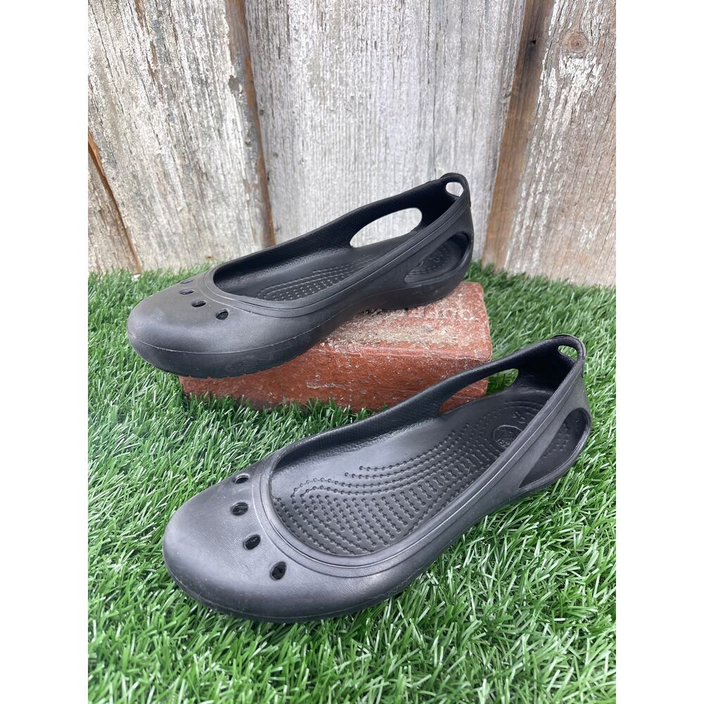 CROCS Kaydee Black Flats Slip On Shoes Women's 6
